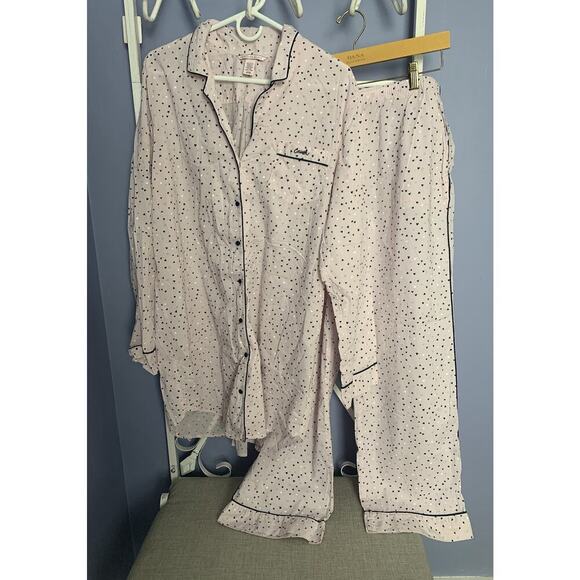 Victoria Secrets Pajamas Set Hearts Pink Love XL - Picture 1 of 4
